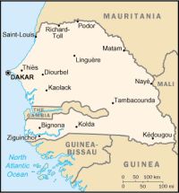 Географическая карта Сенегала