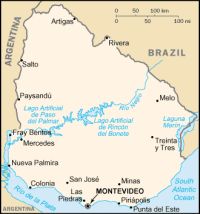 Географическая карта Уругвая