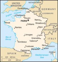 Географическая карта Франции