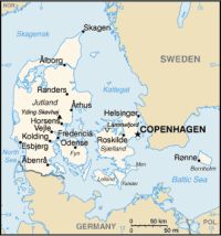 Географическая карта Дании