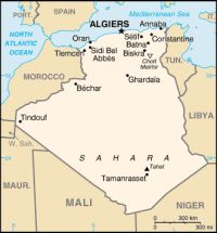 Географическая карта Алжира
