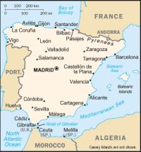 Географическая карта Испании