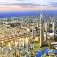 Новогодняя "ёлочка" из стекла и бетона высотой 828 метров засияла в Дубае