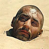 	 Австрийский пловец закопался в песок и не мог выбраться