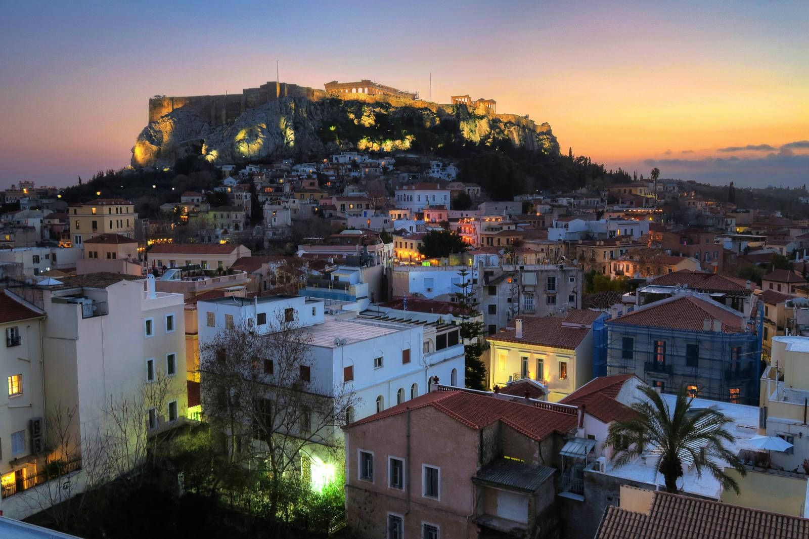Афины в сумерках - Афины, Греция фото #32397