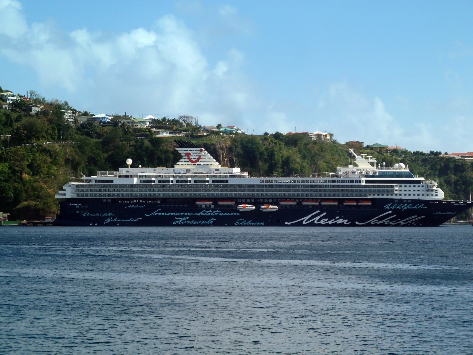Круизный лайнер у берегов Сен-Винсента - Сент-Винсент, Сент-Винсент и Гренадины фото #8945