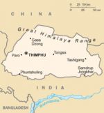 Географическая карта Бутана