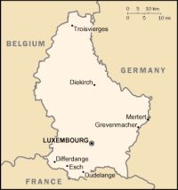 Географическая карта Люксембурга