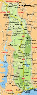 Географическая карта Того