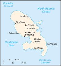 Географическая карта Мартиники