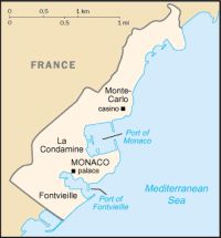 Географическая карта Монако