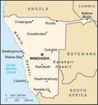 Географическая карта Намибии