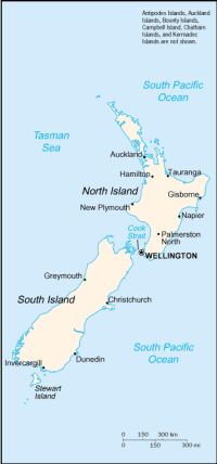 Географическая карта Новой Зеландии