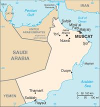 Географическая карта Омана
