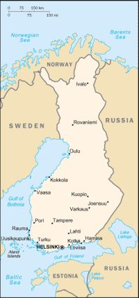 Географическая карта Финляндии