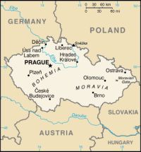 Географическая карта Чехии