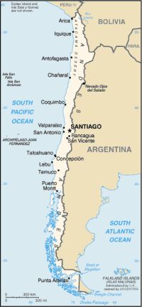 Географическая карта Чили