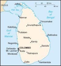 Географическая карта Шри-Ланки
