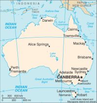 Географическая карта Австралии