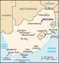 Географическая карта Южно-Африканской республики