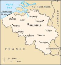 Географическая карта Бельгии
