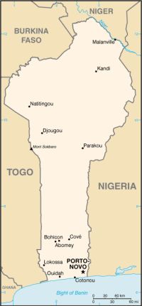 Географическая карта Бенина