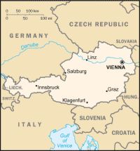 Географическая карта Австрии