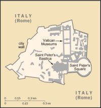 Географическая карта Ватикана