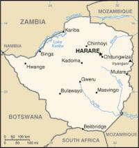 Географическая карта Зимбабве
