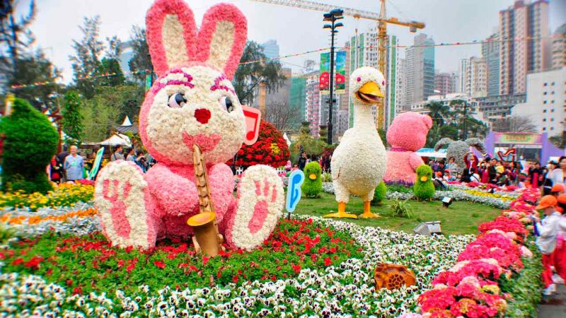 Цветочное шоу проходит в эти дни в Гонконге