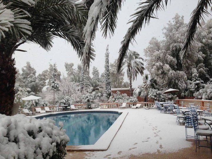В Марокко выпал снег
