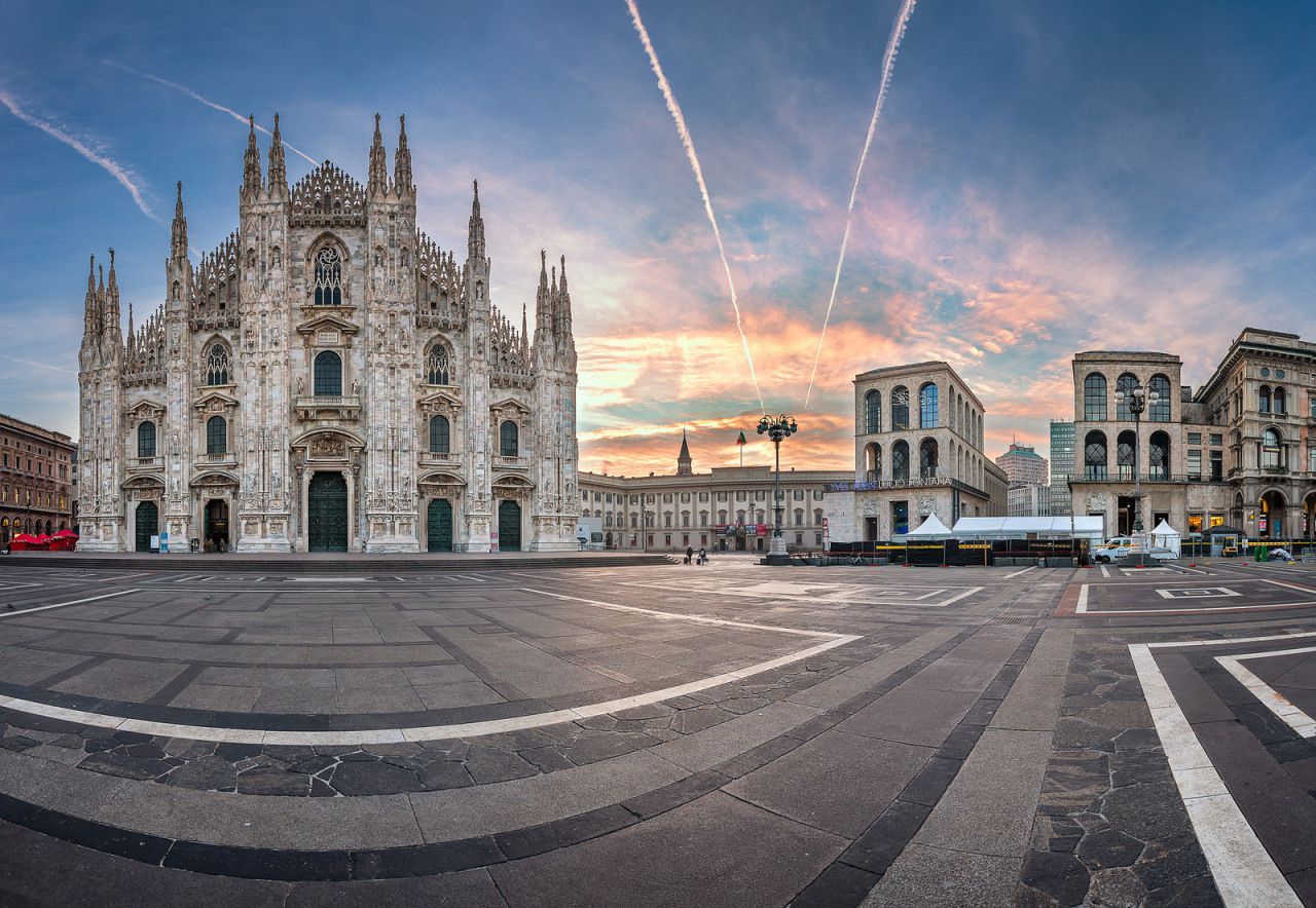 Панорама на площадь Миланского собора - Милан, Италия фото #32329