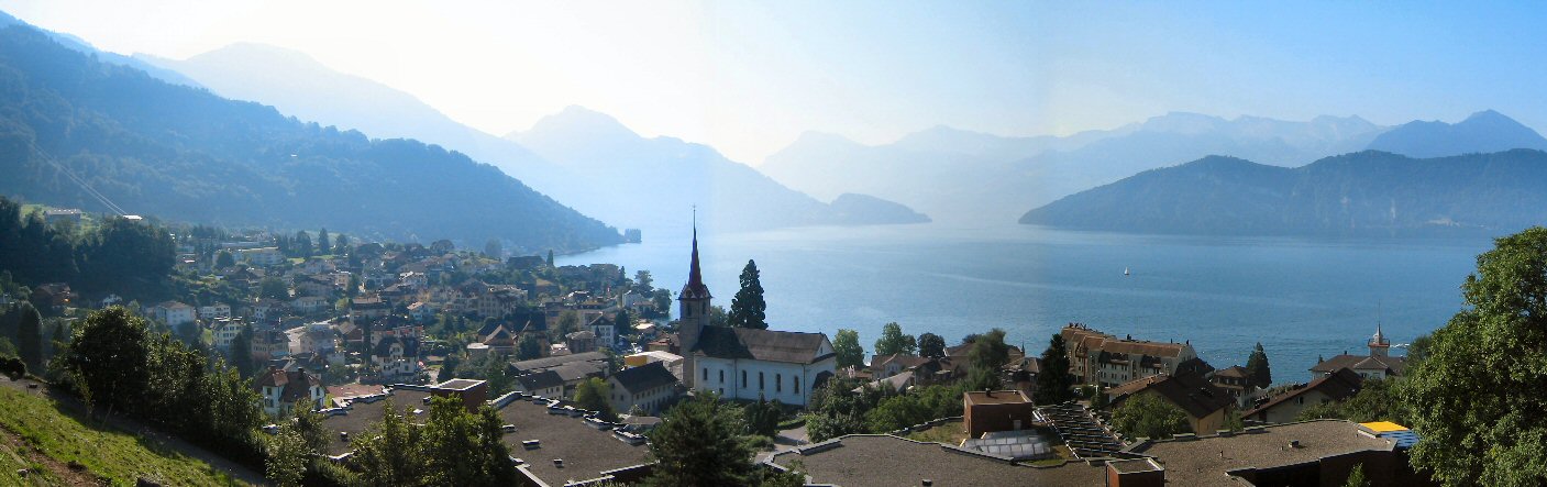 Вид на озеро из Веггиса - Фирвальдштетское озеро, Швейцария фото #2697