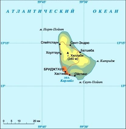 карта Барбадос